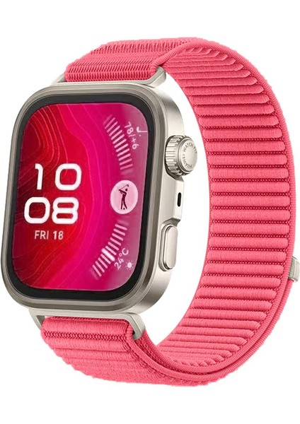 Huawei Watch Fit 4 / Watch Fit 4 Pro Uyumlu Spor Loop Kordon Hasır Örgü Kayış Cırt Cırtlı Velcro