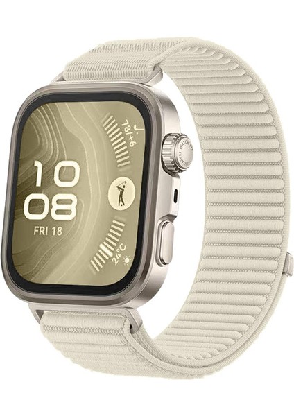 Huawei Watch Fit 4 / Watch Fit 4 Pro Uyumlu Spor Loop Kordon Hasır Örgü Kayış Cırt Cırtlı Velcro