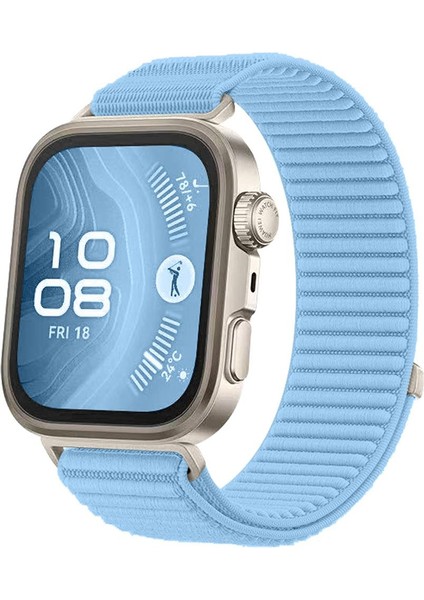 Huawei Watch Fit 4 / Watch Fit 4 Pro Uyumlu Spor Loop Kordon Hasır Örgü Kayış Cırt Cırtlı Velcro