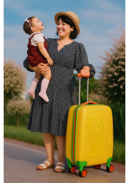 WX-413 Sarı Aslan Çocuk Valizi