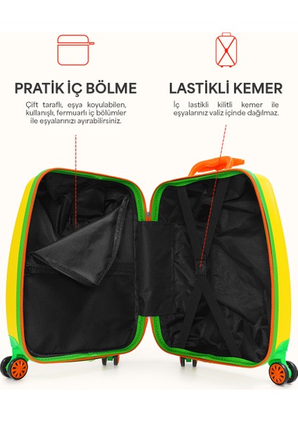 WX-413 Sarı Aslan Çocuk Valizi