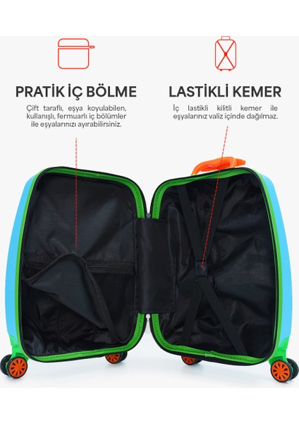 WX-413 Mavi Aslan Çocuk Valizi indirimleri