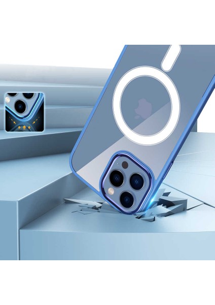 Apple iPhone 14 Pro Max Kılıf Wireless Şarj Özellikli Mbfx Krom Magsafe Silikon Kapak-Lila fırsatları