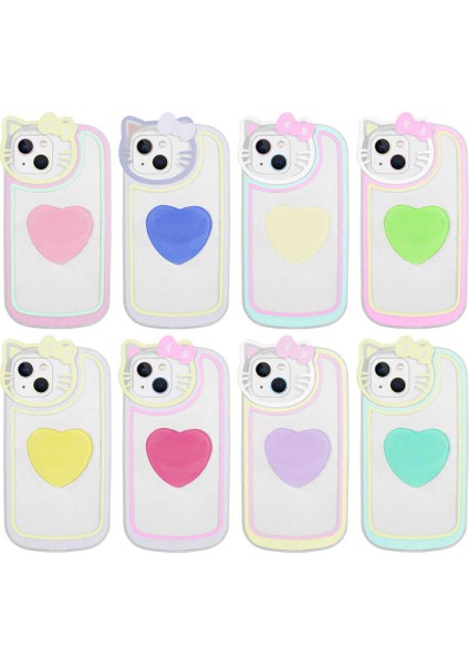 iPhone 13 Kılıf Kedi Figürlü Transparan Pop Soketli Mbfx Ritmik Kapak-Turkuaz fiyatları