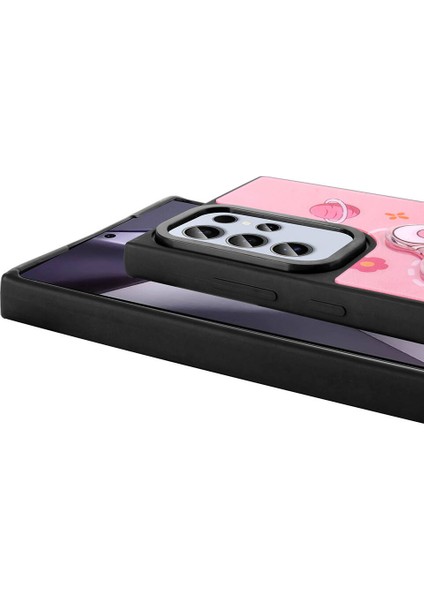 Galaxy S24 Ultra Kılıf Parlayan Kabartmalı Ikonik Figürlü Mbfx Amas Silikon Kapak-Pembe fiyatları