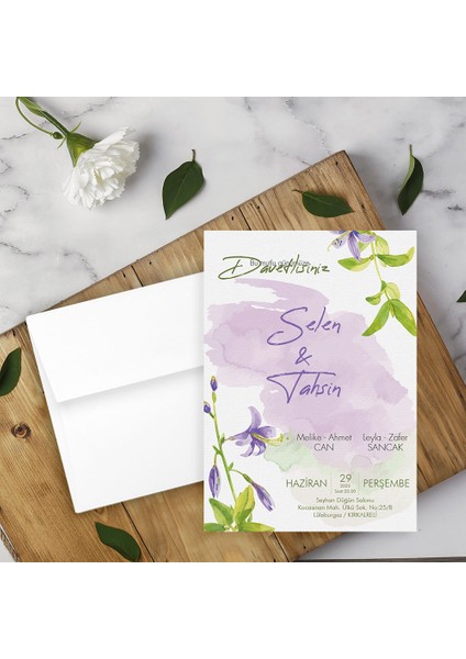 Beyaz Zarflı Davetiye Düğün - Nişan - Kına - Nikah (1000ADET)