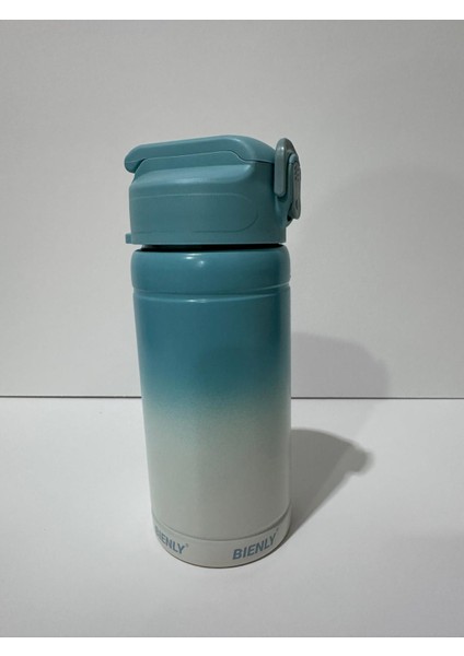 Bienly Degrade Paslanmaz Çelik Matara Pipetli 500ML Mint Yeşili - 304