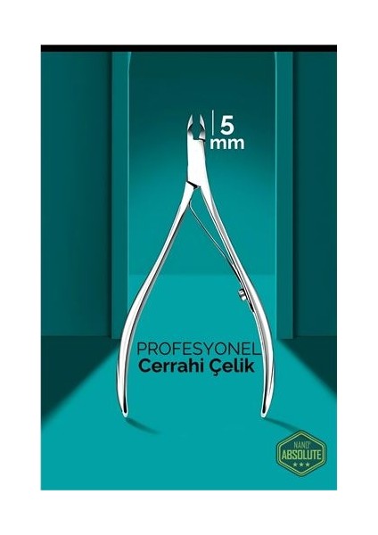 5 mm Manikür Pedikür Makası - Et Makası - Kütikül Temizleyici Pens Profesyonel Cerrahi Çelik