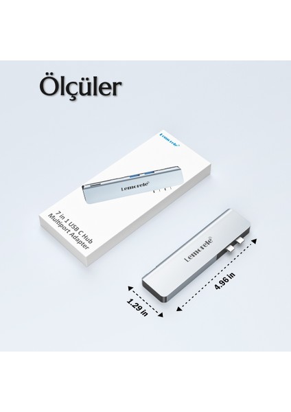 7'in 2'si Type-C Pd 100W+HDMI 4K+Usb+Sd/Tf Kart Hub Çoklayıcı Çoğaltıcı Adaptör Laptop Macbook Ce Lisanslı Orjinal