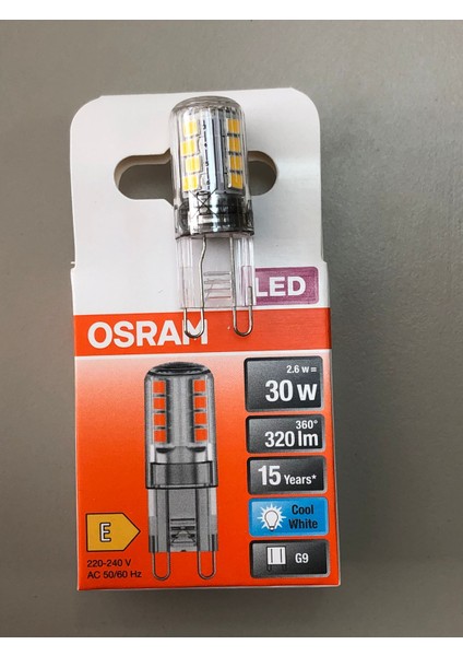 10 Adet G9 LED Lamba 220V 2,6W=30W=320 Lümen 4000 Kelvin Günışığı 15,000 Saat 14MMX43MM