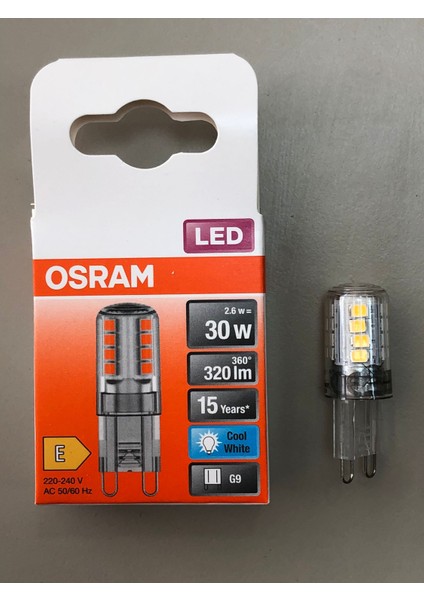 10 Adet G9 LED Lamba 220V 2,6W=30W=320 Lümen 4000 Kelvin Günışığı 15,000 Saat 14MMX43MM fırsatları