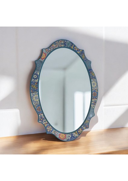 Dev, Renkli, Etnik Desenli Oval Ahşap Çerçeve, 65 x 95 cm indirimleri