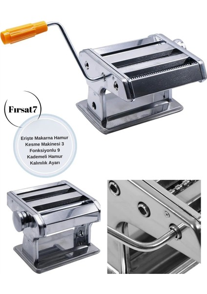 3 Fonksiyonlu Paslanmaz Hamur Kesme Makinesi 150MM