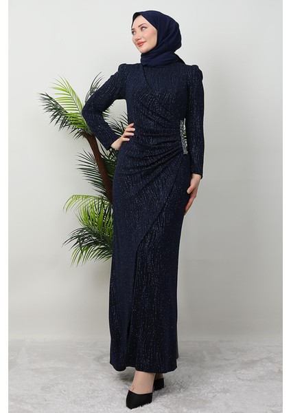 Tuğçe Tesettür Elbise Lacivert