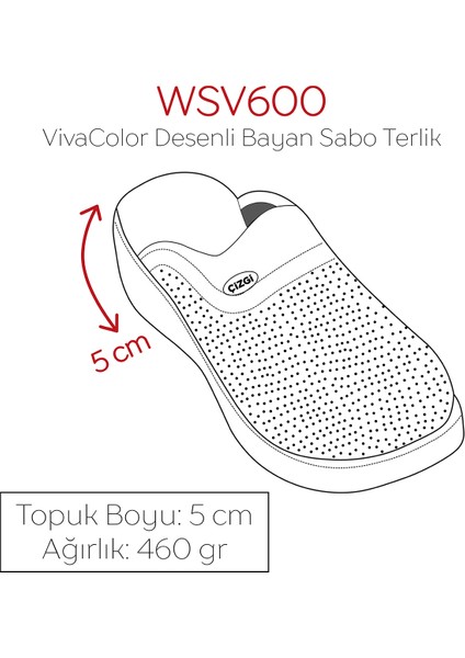 Çiçekli Vivacolor Klasik Kadın Sabo Terlik Ortopedik Doktor Hemşire Hastane Terliği