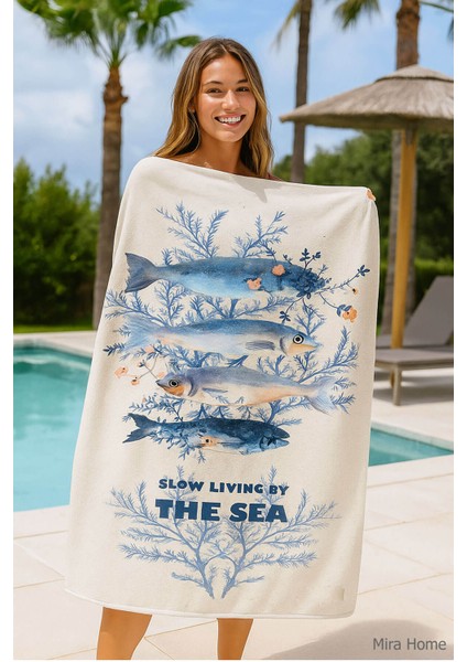Unisex Baskılı Plaj Deniz Havuz Havlusu %100 Pamuk 70X145 cm Wonderfull fiyatları