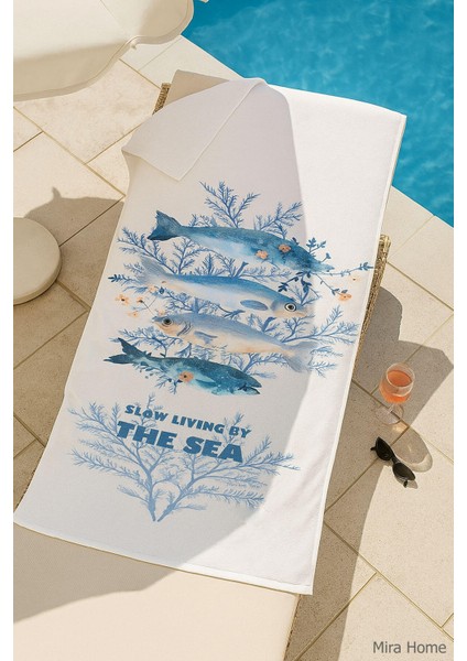 Unisex Baskılı Plaj Deniz Havuz Havlusu %100 Pamuk 70X145 cm Wonderfull modelleri