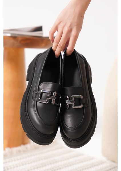 Terry Premium Siyah Kadın Loafer