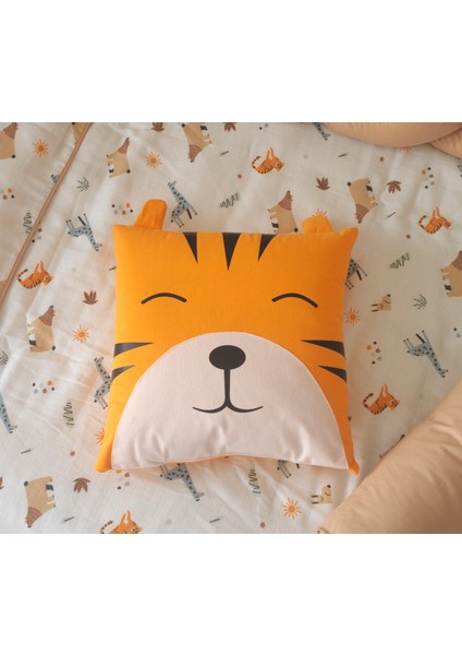 Kaplan Figürlü Uyku ve Oyun Arkadaşı Yastık – Jungle Temalı Dekoratif Çocuk Yastığı modelleri