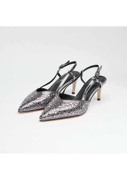 Kısa Topuk Taşlı Kadın Abiye Ayakkabı fiyatları