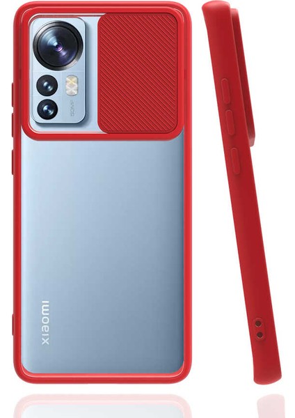 Xiaomi Mi 12 Kılıf Mbfx Lensi Kapak-Kırmızı