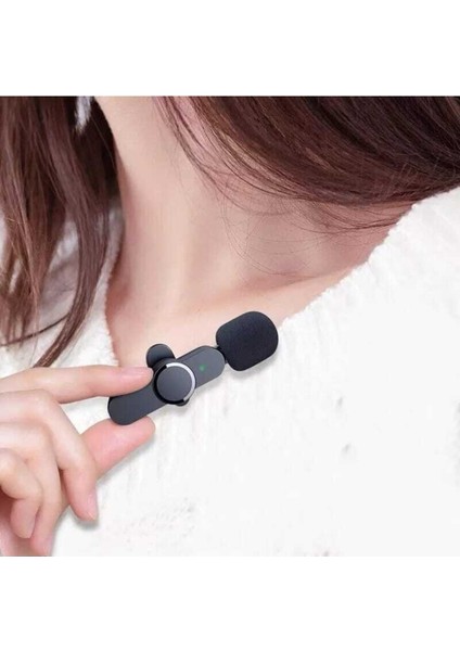 Kablosuz Yaka Mikrofonu Mikrofon Taşınabilir Ses Video Kayıt Iphone ve Android Typ-C Microfon indirimleri