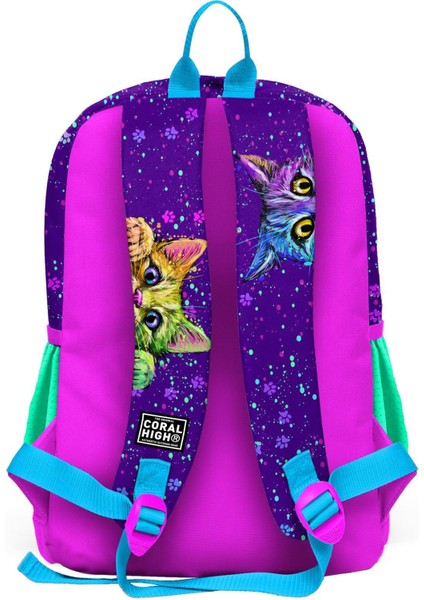 Coral High Kids Mor Pembe Kedi Desenli 3’lü Okul Çanta Seti SET0123732 fiyatları
