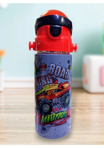 Muggle Pipetli Çelik Matara Road King Desenli 550 ml