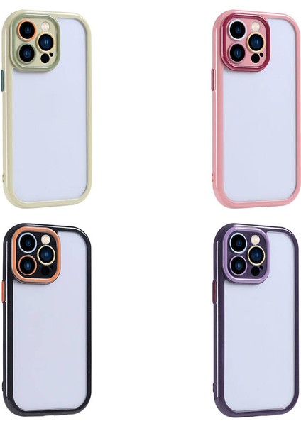 Apple iPhone 15 Pro Max Kılıf Kamera Korumalı Renkli Kenar ve Çerçeve Tasarımlı Mbfx Vitamin Kapak-Siyah modelleri