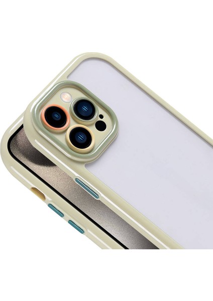 Apple iPhone 15 Pro Max Kılıf Kamera Korumalı Renkli Kenar ve Çerçeve Tasarımlı Mbfx Vitamin Kapak-Mürdüm fiyatları