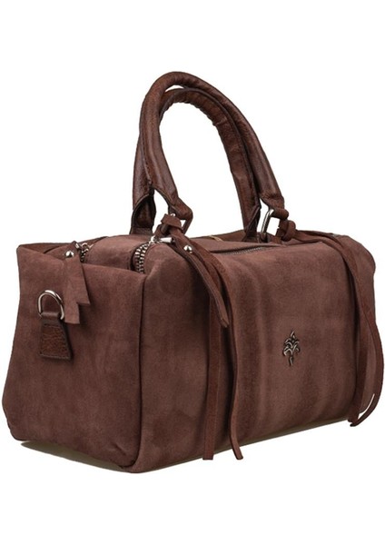 Kahverengi Dandelion Nubuk Deri Kadın Casual El Çantası