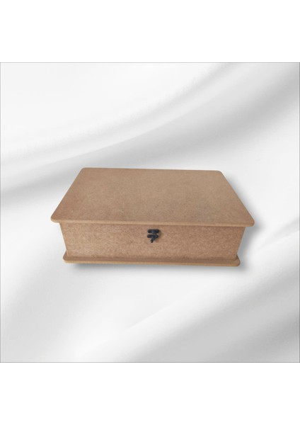 Ahşap Boyanabilir Klipsli Asansörlü-Takı-Makyaj-Aksesuar-Büyük boy Dekoratif Çok Amaçlı Takı Kutusu