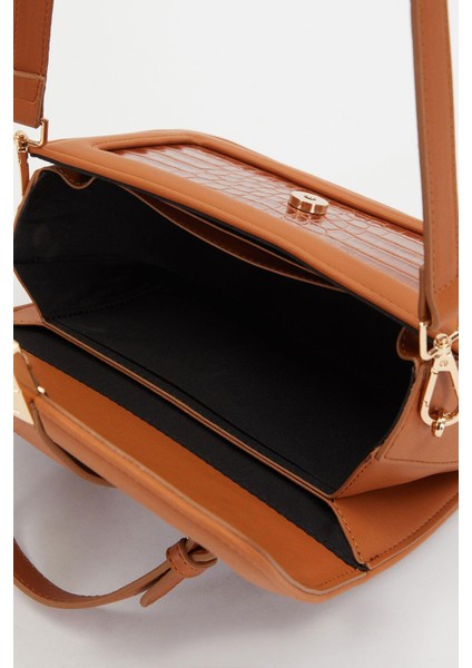 Taba Kroko Deri Kadın Rugan El Çantası indirimleri