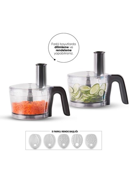 Rendeleme, Dilimleme, Yoğurma ve Çırpma 10 Ürün 1 Arada Mutfak Robotu, Blender Seti 2000W indirimleri