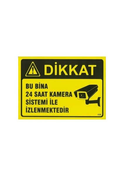 24 Saat Kamera Ile Izlenmektedir Levhası (Metal Levha)