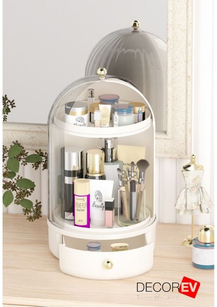 Beyaz Krem Çekmeceli Makyaj ve Kozmetik Düzenleyici Organizer Kutu modelleri