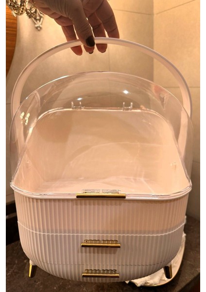 Çekmeceli Çok Amaçlı Düzenleyici, Şık Krem Renk Tasarım