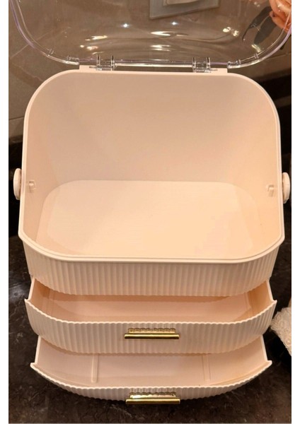 Çekmeceli Çok Amaçlı Düzenleyici, Şık Krem Renk Tasarım