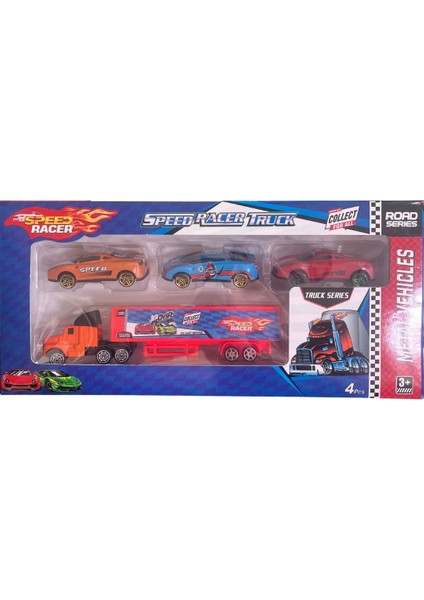 Metal Tır ve Arabalar Seti | Tır 19 cm | Arabalar 8 cm