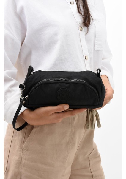 Iki Bölmeli Kalemlik (Yıkanabilir ve Su Geçirmez, Makyaj Çantası ) Siyah (Model: 571-15J)