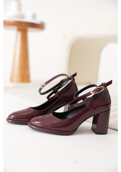 Topuklu Platformlu Bordo Bilek Ipli Ayakkabı fiyatları