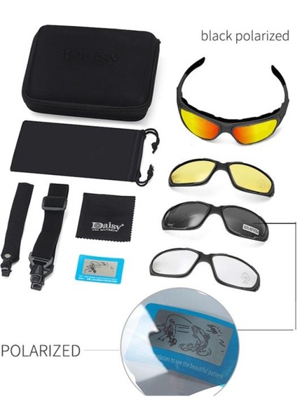 Usa Military Daisy C9 4 Lensli Polarize Taktikal Gözlük