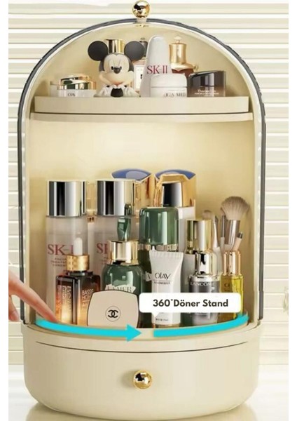 360 Döner Standlı Çok Bölmeli Kozmetik Organizer, Şık ve Pratik Kullanım indirimleri