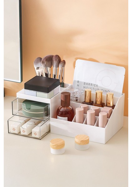 3 Katlı 2 Çekmeceli Beyaz Ofis ve Kozmetik Düzenleyici Organizer fiyatları