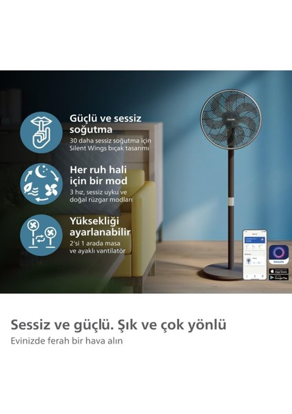 Uzaktan Akıllı Kontrol 3000 Serisi Vantilatör, Silentwings Teknolojisi ile Güçlü ve Ultra Sessiz + Yün &hav Temizleyici