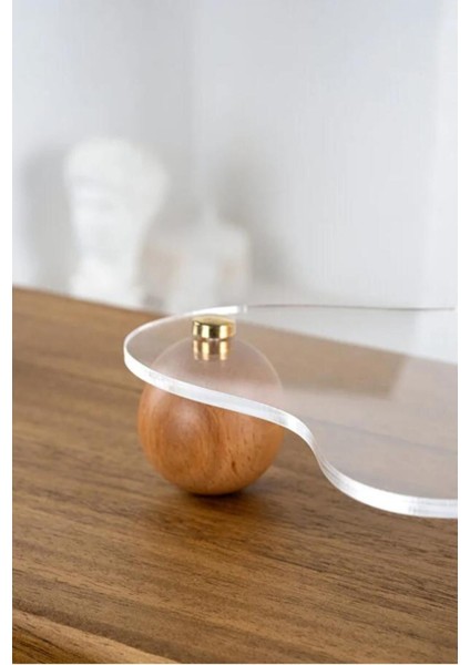 Şeffaf Ahşap Top Ayaklı Gold Düğmeli Organizer, Şık ve Fonksiyonel Düzenleyici modelleri