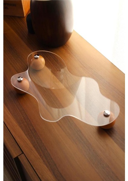 Şeffaf Ahşap Top Ayaklı Gold Düğmeli Organizer, Şık ve Fonksiyonel Düzenleyici fırsatları