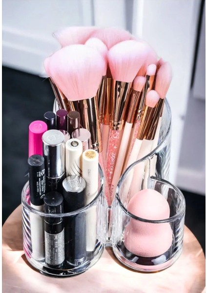 Çok Amaçlı Üç Gözlü Triplex Fırça ve Aksesuar Organizer, Beyaz