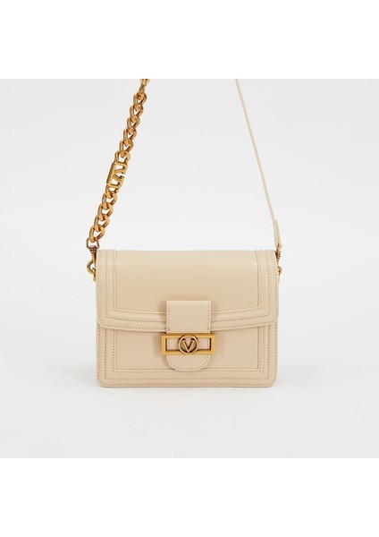 Krem Klasik Çapraz Askı Kadın Küçük Boy Çanta