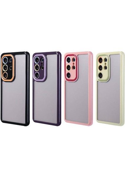 Galaxy S23 Ultra Kılıf Kamera Korumalı Renkli Kenar ve Çerçeve Tasarımlı Mbfx Vitamin Kapak-Yeşil fiyatları